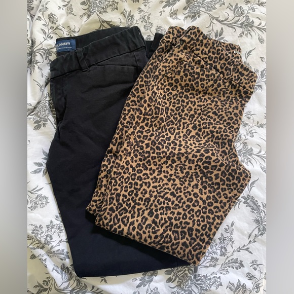 Bundle- Dark Navy and Leopard print Pixie work pants - Picture 1 of 12